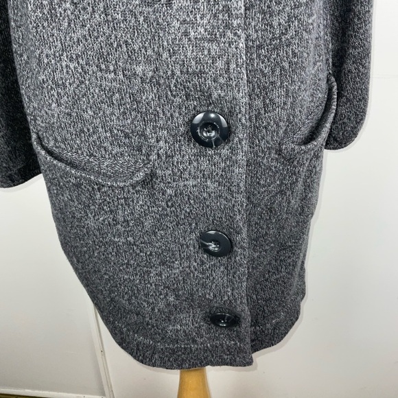 Alfani Gray Long Sleeve Ruffle Collar Pea Coat w/ Pockets | Size M - Picture 3 of 6